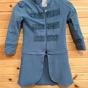 Kids Blue Jacket with Ruffle Details